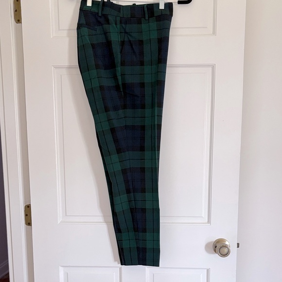 J. Crew Womens Ruby Plaid Pants in Green and Black - Picture 1 of 4